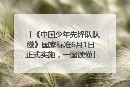 《中国少年先锋队队徽》国家标准6月1日正式实施，一图读懂