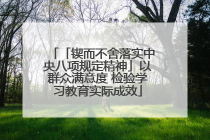 「锲而不舍落实中央八项规定精神」以群众满意度 检验学习教育实际成效