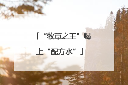 “牧草之王”喝上“配方水”