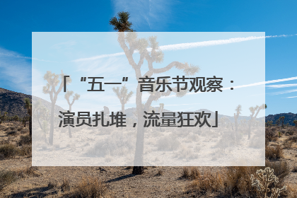 “五一”音乐节观察：演员扎堆，流量狂欢