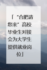 “合肥请您来”高校毕业生对接会为大学生提供就业岗位