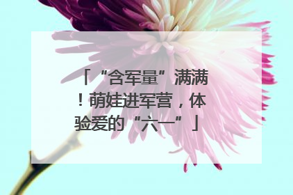 “含军量”满满！萌娃进军营，体验爱的“六一”