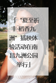 “夏至祈丰·稻香九洲”插秧体验活动在南昌九洲公园举行