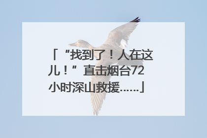 “找到了！人在这儿！”直击烟台72小时深山救援……