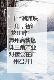 “潮涌珠三角，智汇龙江畔” 漳州高新区珠三角产业对接会在广州召开