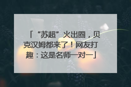 “苏超”火出圈，贝克汉姆都来了！网友打趣：这是名师一对一