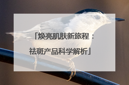 焕亮肌肤新旅程：祛斑产品科学解析