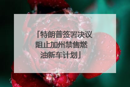 特朗普签署决议 阻止加州禁售燃油新车计划