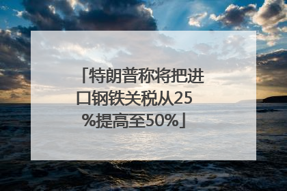 特朗普称将把进口钢铁关税从25%提高至50%