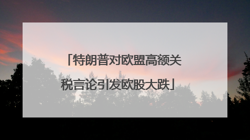 特朗普对欧盟高额关税言论引发欧股大跌