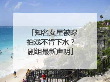 知名女星被曝拍戏不肯下水？剧组最新声明