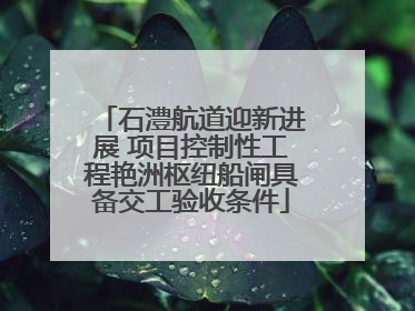 石澧航道迎新进展 项目控制性工程艳洲枢纽船闸具备交工验收条件