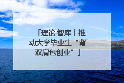 理论·智库丨推动大学毕业生“背双肩包创业”