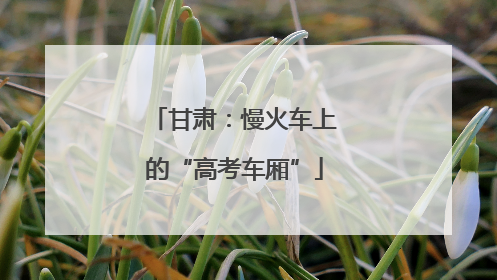 甘肃：慢火车上的“高考车厢”