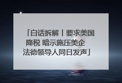 白话拆解丨要求美国降税 暗示施压美企 法德领导人同日发声