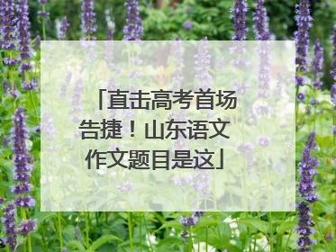 直击高考首场告捷！山东语文作文题目是这