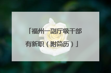 福州一副厅级干部有新职（附简历）