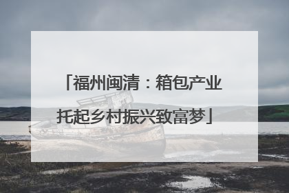 福州闽清：箱包产业托起乡村振兴致富梦