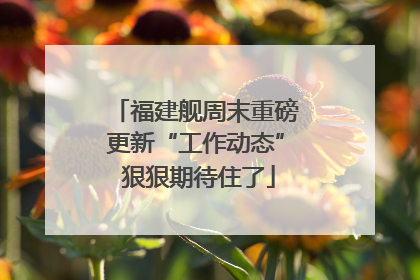 福建舰周末重磅更新“工作动态” 狠狠期待住了