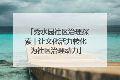 秀水园社区治理探索｜让文化活力转化为社区治理动力