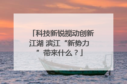 科技新锐搅动创新江湖 滨江“新势力”带来什么？
