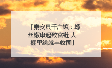 秦安县千户镇：螺丝椒串起致富链 大棚里绘就丰收图
