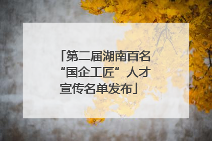 第二届湖南百名“国企工匠”人才宣传名单发布