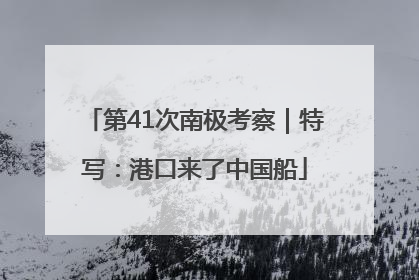 第41次南极考察｜特写：港口来了中国船