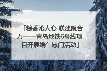 粽香沁人心 联建聚合力——青岛地铁6号线项目开展端午慰问活动