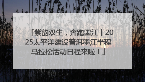 紫韵双生，奔跑墨江丨2025太平洋建设普洱墨江半程马拉松活动日程来啦！