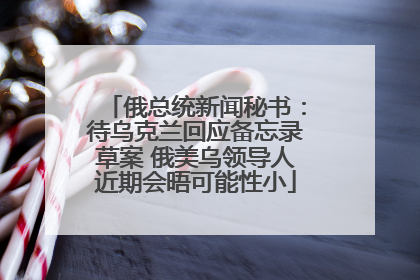 俄总统新闻秘书：待乌克兰回应备忘录草案 俄美乌领导人近期会晤可能性小