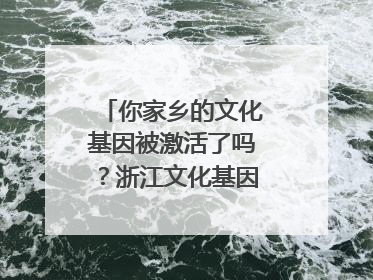 你家乡的文化基因被激活了吗？浙江文化基因图谱即将上线