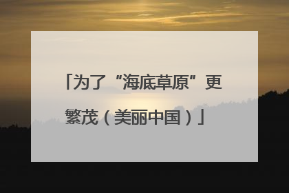 为了“海底草原”更繁茂（美丽中国）
