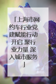 上海市网约车行业党建赋能行动开启 聚行业力量 深入城市服务