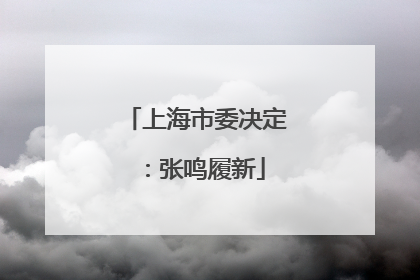 上海市委决定：张鸣履新