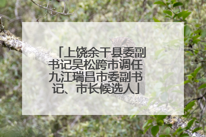 上饶余干县委副书记吴松跨市调任九江瑞昌市委副书记、市长候选人