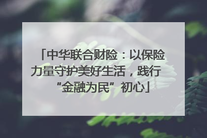 中华联合财险：以保险力量守护美好生活，践行“金融为民”初心