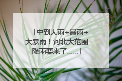中到大雨+暴雨+大暴雨！河北大范围降雨要来了……