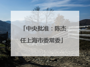 中央批准：陈杰任上海市委常委