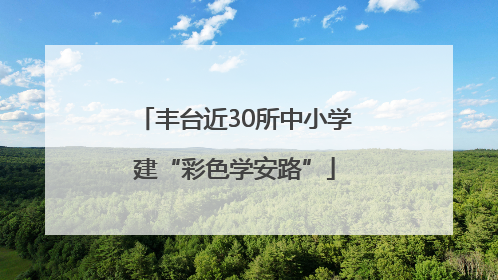 丰台近30所中小学建“彩色学安路”