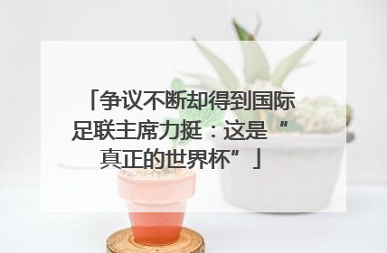 争议不断却得到国际足联主席力挺：这是“真正的世界杯”
