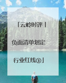 云岭时评丨负面清单划定行业红线③
