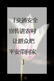 交通安全宣传进农村 让群众把平安带回家