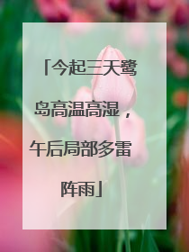 今起三天鹭岛高温高湿，午后局部多雷阵雨