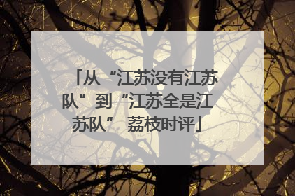 从“江苏没有江苏队”到“江苏全是江苏队” 荔枝时评