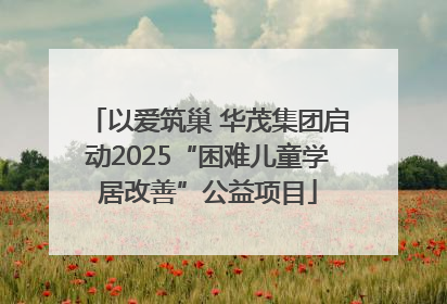 以爱筑巢 华茂集团启动2025“困难儿童学居改善”公益项目