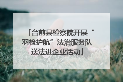 台前县检察院开展“羽检护航”法治服务队送法进企业活动