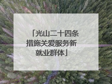 光山二十四条措施关爱服务新就业群体