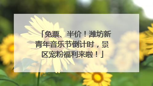 免票、半价！潍坊新青年音乐节倒计时，景区宠粉福利来啦！