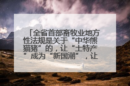 全省首部畜牧业地方性法规是关于“中华熊猫猪”的，让“土特产”成为“新国潮”，让“农产品”升格为“城市IP”